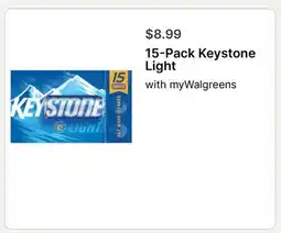 Walgreens 15-Pack Keystone Light offer