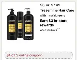 Walgreens Tresemme Hair Care offer