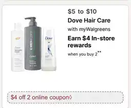 Walgreens Dove Hair Care offer