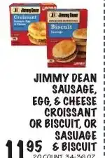 Foodarama Jimmy Dean sausage, egg, & cheese croissant, or biscuit, or sausage biscuit offer