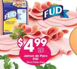 Arteagas Food Center Fud Sliced Turkey Ham offer