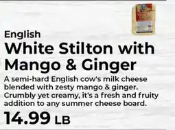 Sunset Foods English White Stilton with Mango & Ginger offer