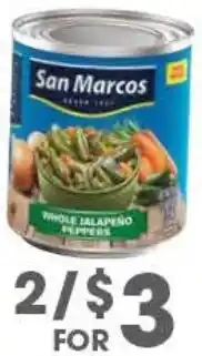 Arteagas Food Center San Marcos whole jalapeno peppers offer