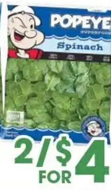 Arteagas Food Center Popeye spinach offer