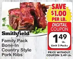 Fairplay Smithfield family pack bone-in country style pork ribs offer