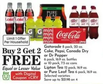 Gatorade, Coke, Pepsi, Canada Dry or Dr Pepper