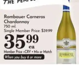 Pavilions Rombauer Carneros Chardonnay offer