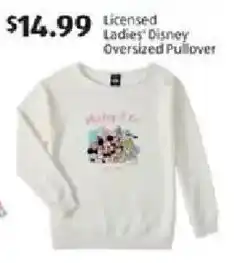 Aldi Licensed Ladies Disney Oversized Pullover offer
