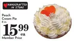 Pavilions Handcrafted in store peach cream pie offer