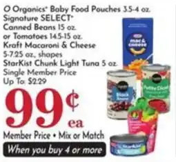 Pavilions O Organics baby food pouches offer