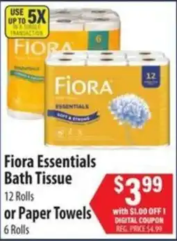 Food Giant Fiора Essentials Bath Tissue or Paper Towels offer