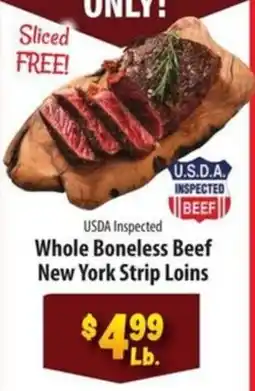 Food Giant Usda inspected whole boneless beef new york strip loins offer