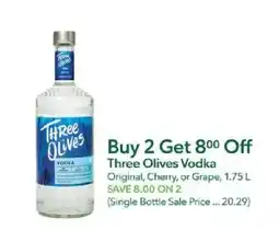 Publix Three Olives Vodka offer