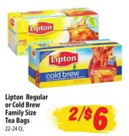 Food Giant Lipton Regular or Cold Brew Tea Bags offer