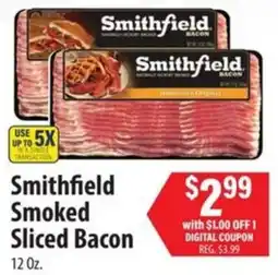 Food Giant Smithfield Smoked Sliced Bacon offer
