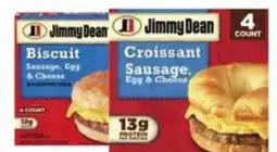 Food Giant Jimmy Dean biscuit sausage egg and cheese sandwiches offer