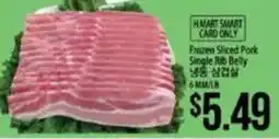 Hmart H Mart Smart Card Only Frozen Sliced Pork Single Rib Belly offer