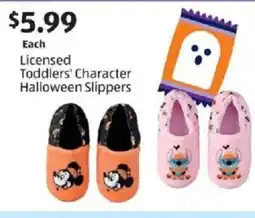 Aldi Licensed Toddlers' Character Halloween Slippers offer