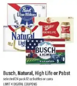 Lowes Foods Busch, Natural, High Life or Pabst offer