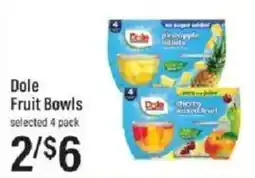 Lowes Foods Dole Fruit Bowls offer