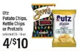 Lowes Foods Utz Potato Chips, Kettle Chips or Pretzels offer