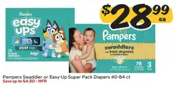 Winn Dixie Pampers Swaddler or Easy-Up Super Pack Diapers offer