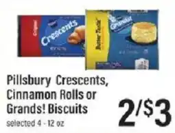 Lowes Foods Pillsbury crescents, cinnamon rolls or grands! biscuits offer