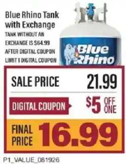 Lowes Foods Blue Rhino Tank with Exchange offer