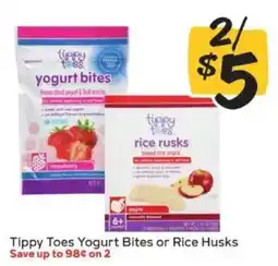 Winn Dixie Tippy Toes Yogurt Bites or Rice Rusks offer