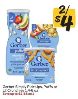 Winn Dixie Gerber Simply Pick-Ups, Puffs or Lil Crunchies offer