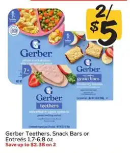 Winn Dixie Gerber Teethers, Snack Bars or Entrees offer