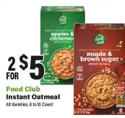 Big Y Food Club Instant Oatmeal offer