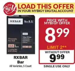 Big Y Rxbar bar offer