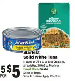 Big Y Starkist Solid White Tuna offer