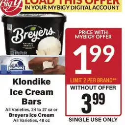 Big Y Klondike Ice Cream Bars offer