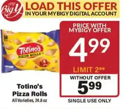 Big Y Totino's Pizza Rolls offer