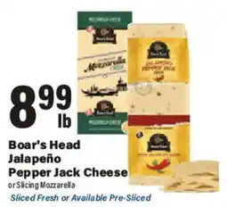 Big Y Boar's Head Jalapeño Pepper Jack Cheese or Slicing Mozzarella offer