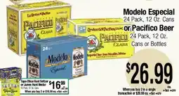 Big Saver Foods Modelo Especial 24 Pack, 12 Oz. Cans or Pacifico Beer 24 Pack, 12 Oz. Cans or Bottles offer