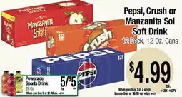 Big Saver Foods Pepsi, Crush or Manzanita Sol Soft Drink offer