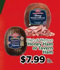 Living Fresh Market Dietz & Watson Honey Ham or Tavern Ham offer