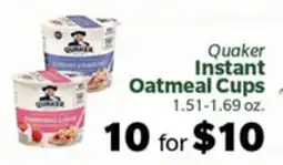 Living Fresh Market Quaker Instant Oatmeal Cups offer