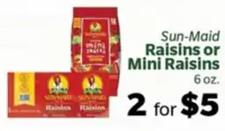 Living Fresh Market Sun-Maid Raisins or Mini Raisins offer