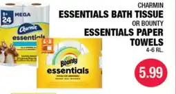 Carnicerias Jimenez CHARMIN ESSENTIALS BATH TISSUE OR BOUNTY ESSENTIALS PAPER TOWELS offer