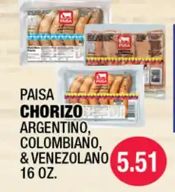 Carnicerias Jimenez PAISA CHORIZO ARGENTINO, COLOMBIANO, & VENEZOLANO offer