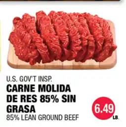 Carnicerias Jimenez U.S. GOV'T INSPI CARNE MOLIDA DE RES 85% SIN GRASA offer