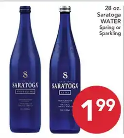 Pete's Fresh Market 28 oz. Saratoga WATER Spring or Sparkling offer