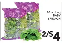 Pete's Fresh Market 10 oz. bag BABY SPINACH offer