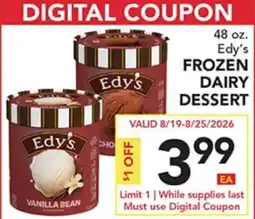 Pete's Fresh Market 48 oz. Edy's FROZEN DAIRY DESSERT offer
