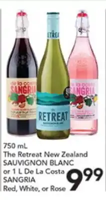 Pete's Fresh Market The Retreat New Zealand SAUVIGNON BLANC or 1 L De La Costa SANGRIA offer