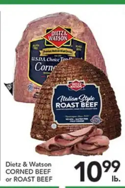 Pete's Fresh Market Dietz & Watson CORNED BEEF or ROAST BEEF offer